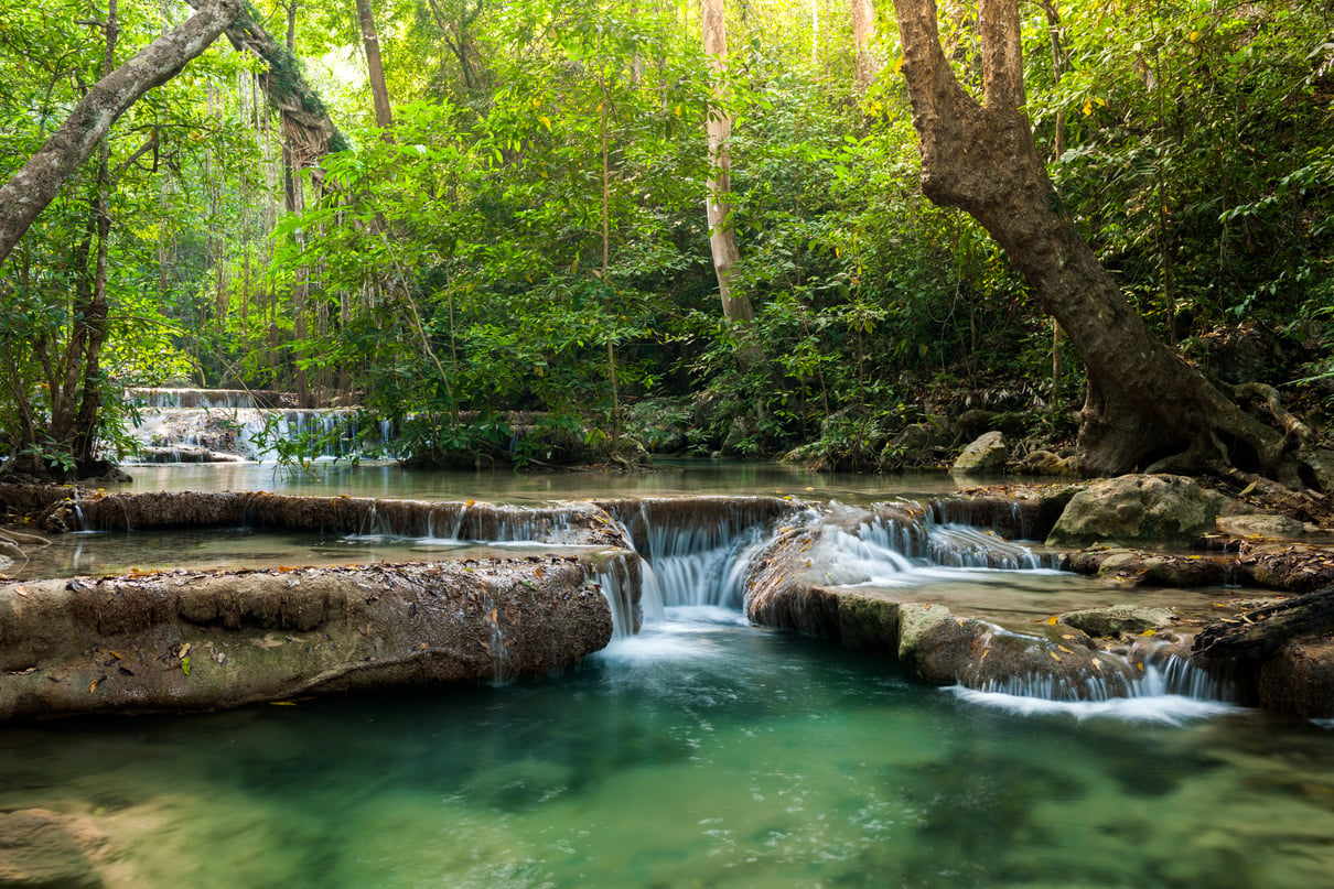 Waterfall in  National Park Jungle of Thailand